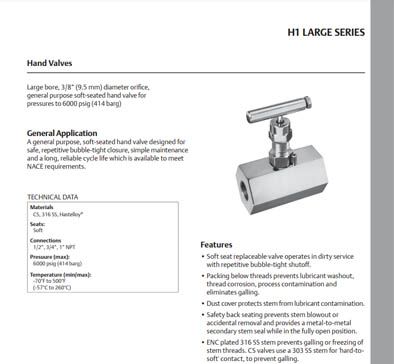 AGI Large Bore H1 Hand Valve